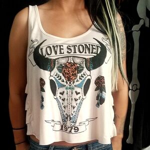 Forever 21 Love Stoned Cropped Tank Top